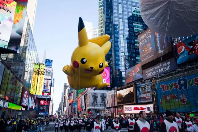 Pikachu at last year's Thanksgiving Day Parade